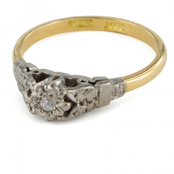 18ct gold & Platinum Diamond Ring size N